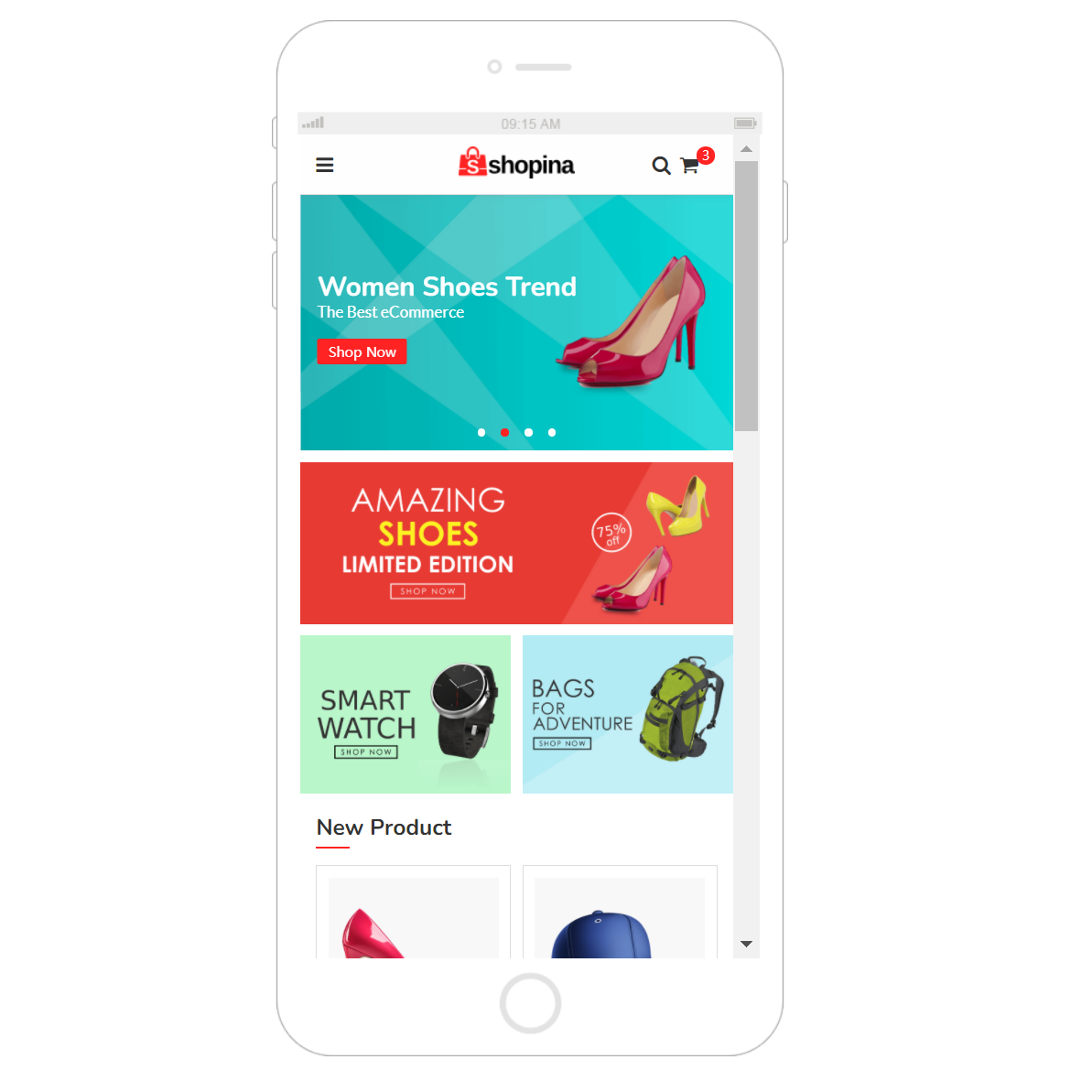 时尚服装包包手机商城ui框架模板